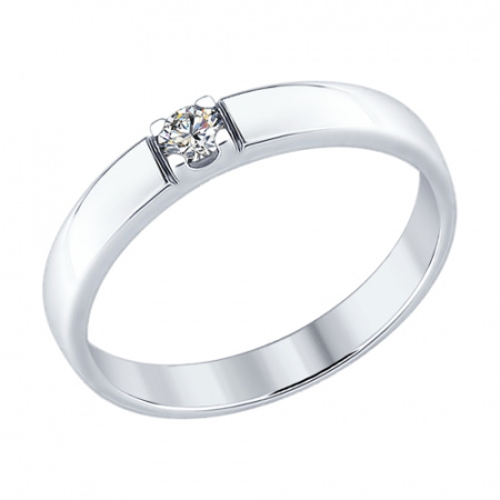 Помолвочное кольцо из серебра с фианитом Sokolov