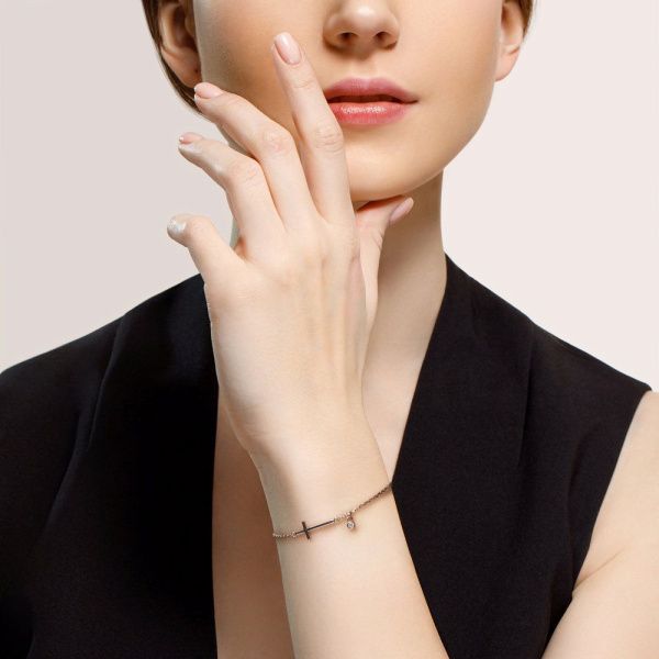 Браслет из серебра с фианитом