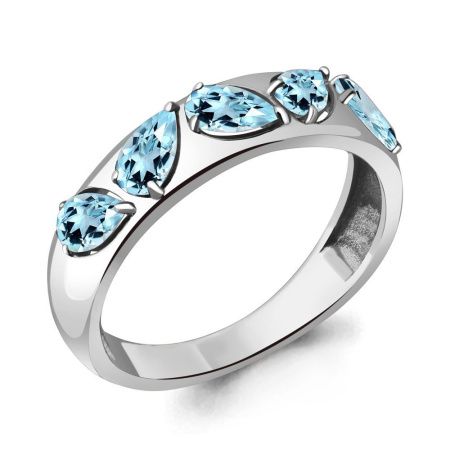 Кольцо из серебра с натуральными топазами
