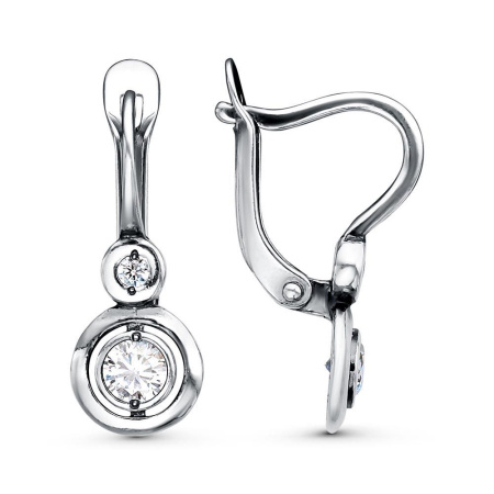 Серьги из серебра с фианитами