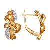 Серьги из золочёного серебра с фианитами (SOKOLOV)