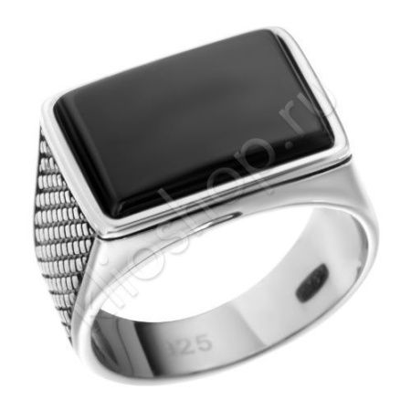 Кольцо из серебра с агатом