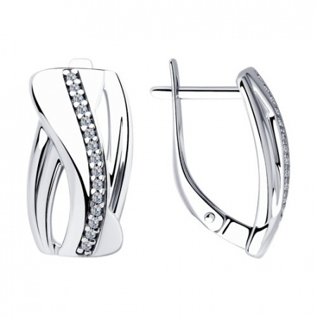 Серьги из серебра с фианитами (SOKOLOV)