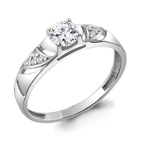 Кольцо из серебра с фианитами