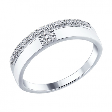 Кольцо из серебра с фианитами (SOKOLOV)