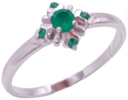 Кольцо из серебра с зеленым агатом