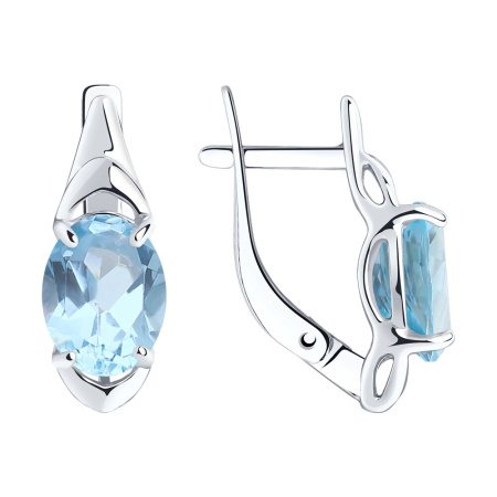 Серьги из серебра с натуральными топазами
