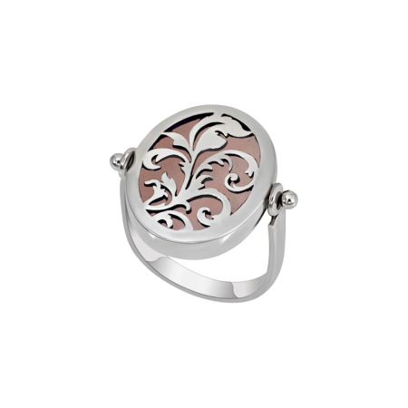 Кольцо из серебра с розовым кварцем