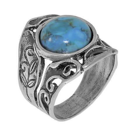 Кольцо Den'o из серебра с натуральной бирюзой