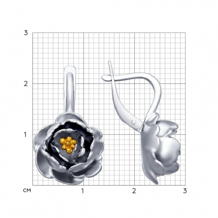 Серьги из серебра с золочением (SOKOLOV)