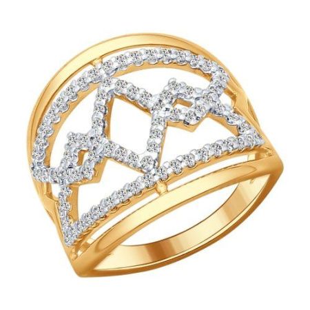 Кольцо из золоченого серебра с фианитами Sokolov