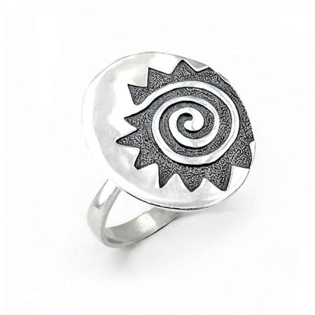 Кольцо Касабланка из серебра с чернением без вставок