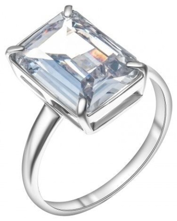 Кольцо из серебра с крупным фианитом