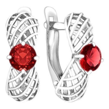 Серьги из серебра с гранатом