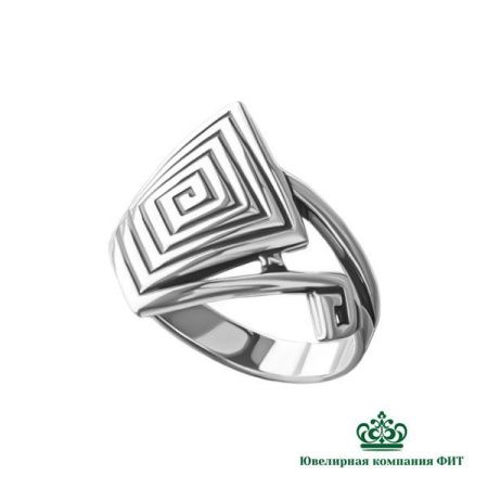 Кольцо Лабиринт из серебра с чернением