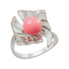 Кольцо из серебра с натуральным кораллом
