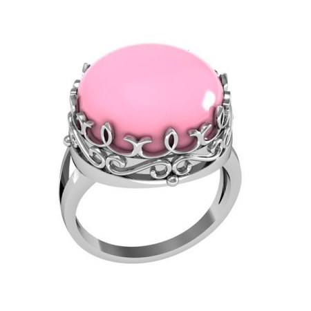 Кольцо из серебра с кораллом