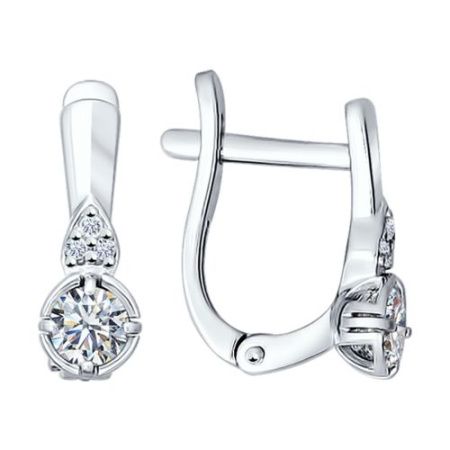 Серьги из серебра с фианитами (SOKOLOV)