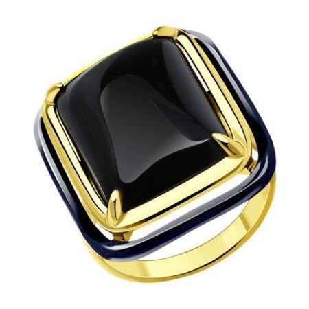 Кольцо из позолоченного серебра с агатом