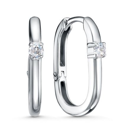 Серьги из серебра с фианитами