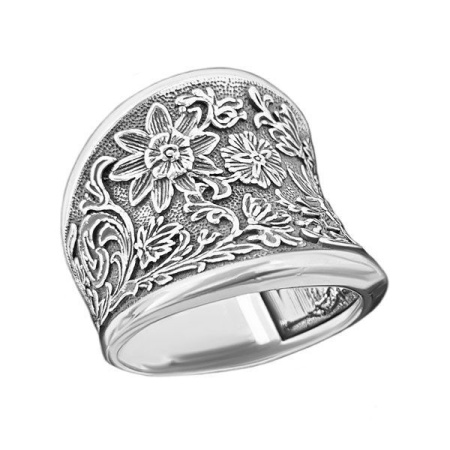 Кольцо Полянка из серебра с чернением