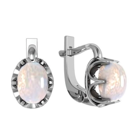 Серьги из серебра с лунным камнем