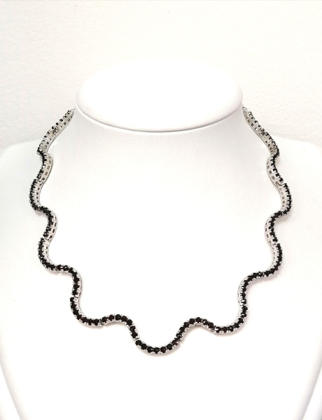 Колье из серебра с натуральным гранатом