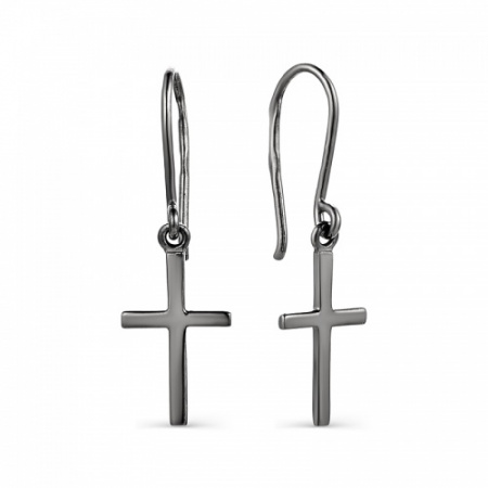 Серьги-крестики из серебра