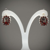 Серьги из серебра с натуральным гранатом