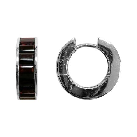 Серьги из серебра с натуральным гранатом