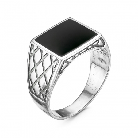 Серебряное мужское кольцо с эмалью