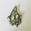 Серебряная брошь Белый медведь