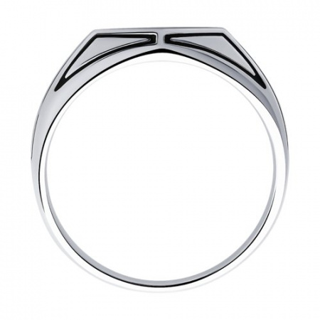 Кольцо из серебра с чёрной эмалью