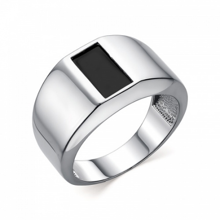 Кольцо мужское (печатка) из серебра с агатом