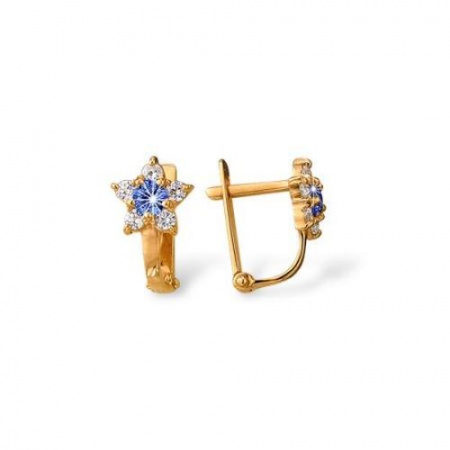 Детские серьги из красного золота с фианитами