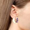 Серьги из позолоченного серебра с аметистами и фианитами