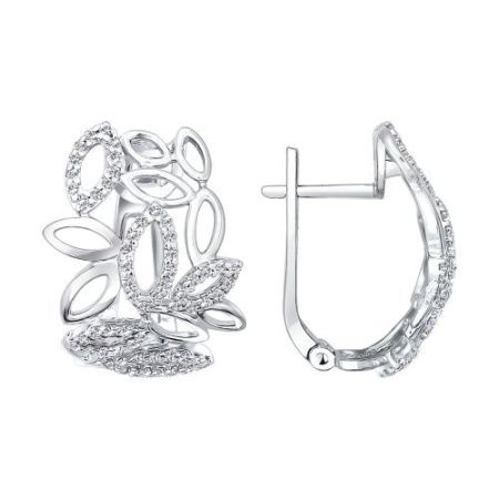 Серьги из серебра с фианитами (SOKOLOV)