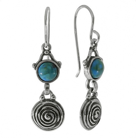 Серьги DENO из серебра с бирюзой