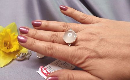 Кольцо-трансформер из серебра с розовым кварцем