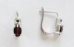Серьги из серебра с натуральным гранатом Серьги из серебра с натуральным гранатом