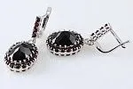 Серьги из серебра с натуральным гранатом Серьги из серебра с натуральным гранатом