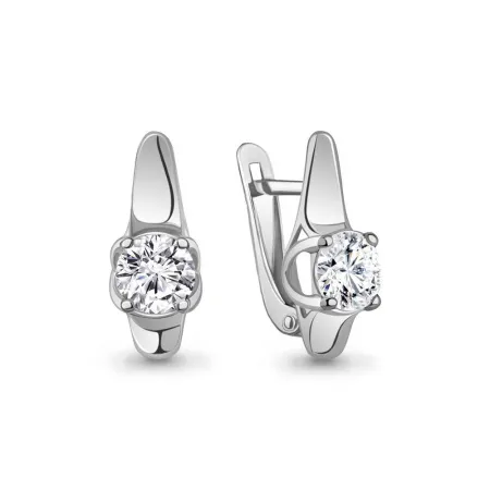 Серьги из серебра с фианитами