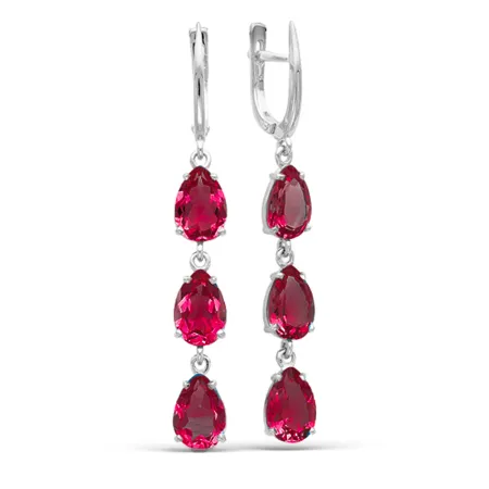 Серьги из серебра с ювелирными кристаллами