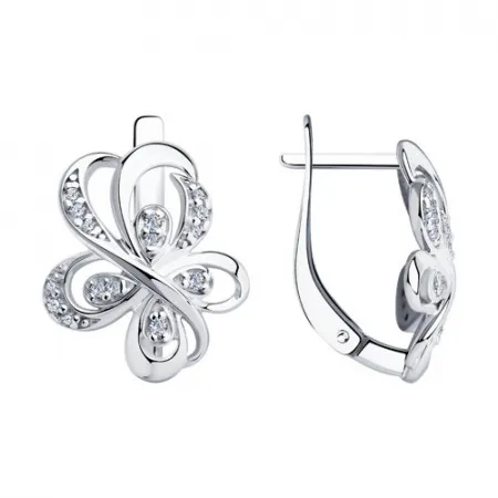 Серьги из серебра с фианитами (SOKOLOV)
