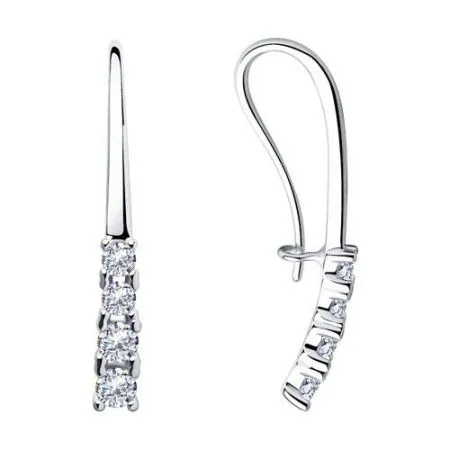 Серьги из серебра с фианитами (SOKOLOV)