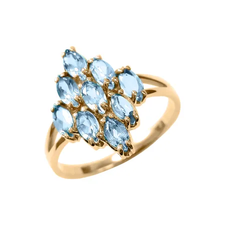 Кольцо из красного золота с натуральными топазами