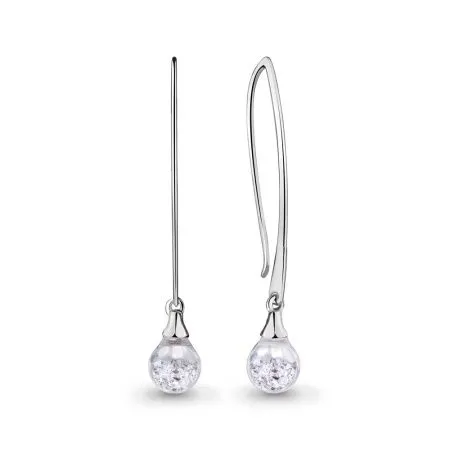 Серьги из серебра с крупным фианитом