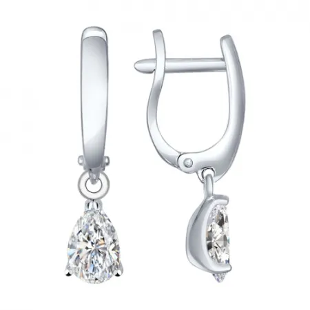 Серьги из серебра с фианитами (SOKOLOV)