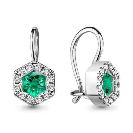 Серьги из серебра с фианитами