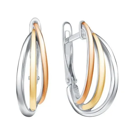 Серьги из комбинированного серебра